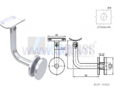PHỤ KIỆN KÍNH-KẸP KÍNH TAY VỊN CONG CỐ ĐỊNH 