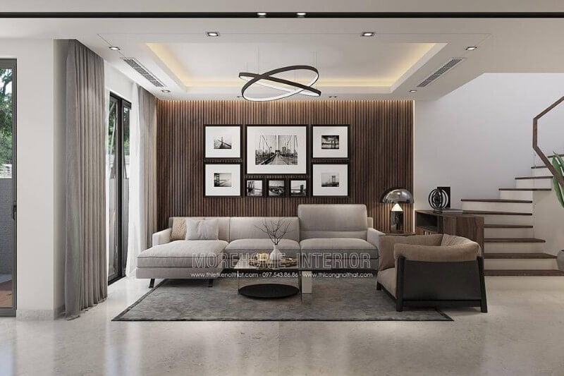 Trang trí tường phòng khách hiện đại đẹp độc đáo với bộ tranh phong cảnh8 ảnh. Mẫu thiết kế nội thất biệt thự đẹp