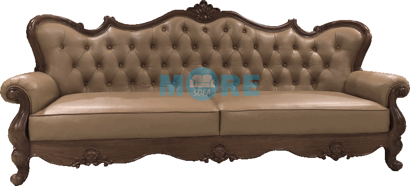 Sofa tân cổ điển Gỗ tự nhiên Óc chó, bọc da thật nhập khẩu cao cấp cùng tông tạo cảm giác ấm cúng cho phòng khách Mẫu sofa gỗ tự nhiên, gỗ óc chó đẹp