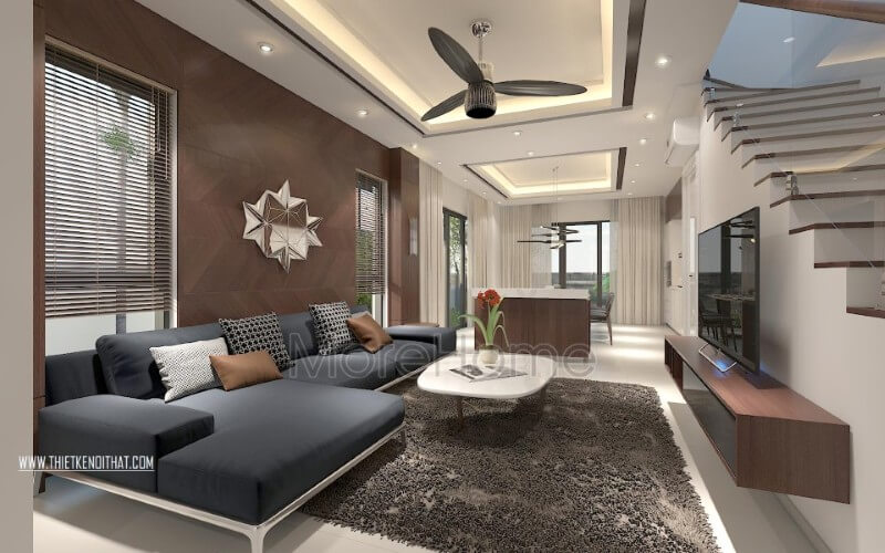 Sofa đẹp khung gỗ tự nhiên bọc vải màu xanh bắt mắt, phần chân sắt phun sơn tĩnh điện màu trắng tạo cảm giác nhẹ nhàng, thanh thoát mà không kém phần nổi bật Mẫu sofa gỗ tự nhiên, gỗ óc chó đẹp