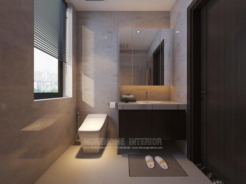 Gương trang trí hình chữ đẹp cho phòng tắm chung cư, biệt thự, nhà phố nhỏ.