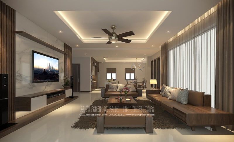 Mẫu sofa gỗ óc chó cao cấp phù hợp với không gian biệt thự, nhà phố.